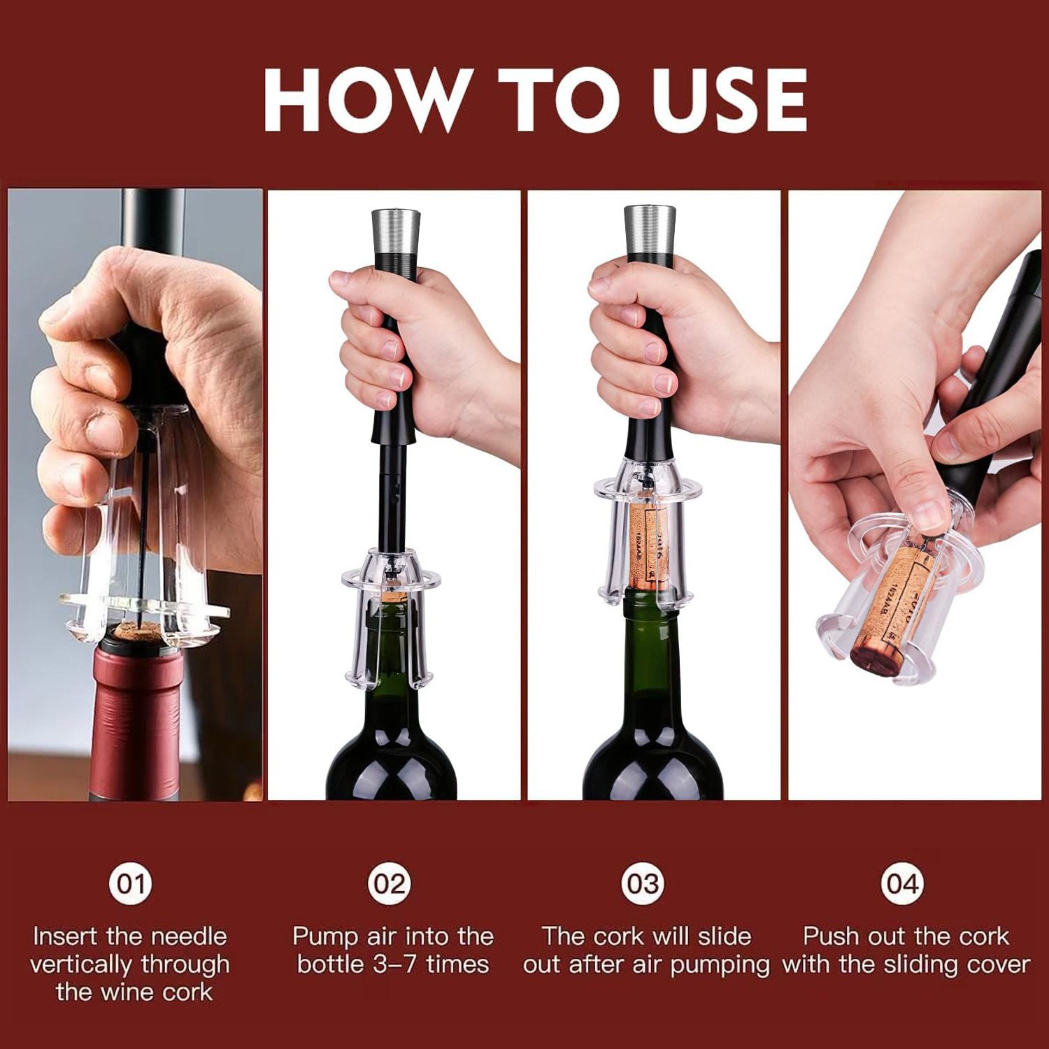 Serenosole™ CorkLift Wine Opener with Needle | Smooth, quick, and mess-free wine opening every time | Easiest Wine Opener 2024